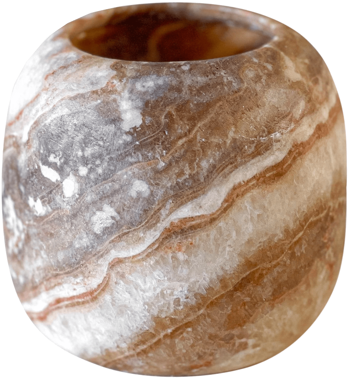 WAXINELICHTHOUDER ALABASTER - BROWN - MEDIUM